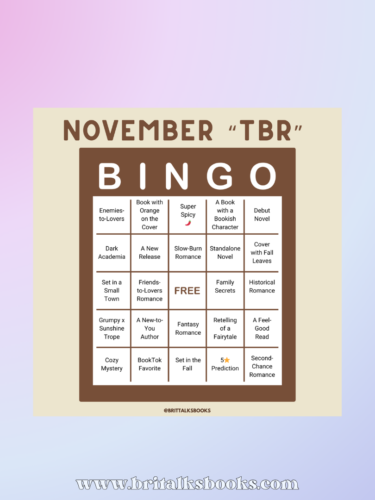 Freebie: November TBR Bingo!